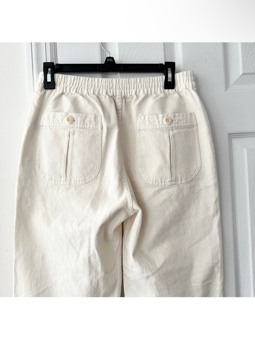 The Great. The Shipmate Canvas Pant Size 1/Small Cream Straight Leg High-Rise - Picture 6 of 10